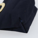 CELINE Circle Pouch Nylon Navy Gold Auth ar13841-14