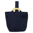 CELINE Circle Pouch Nylon Navy Gold Auth ar13841-2