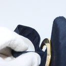 CELINE Circle Pouch Nylon Navy Gold Auth ar13841-8