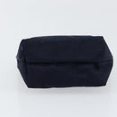 CELINE Circle Pouch Nylon Navy Gold Auth ar13841-5