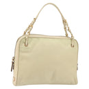PRADA Hand Bag Nylon Beige Gold Auth ar13842-1