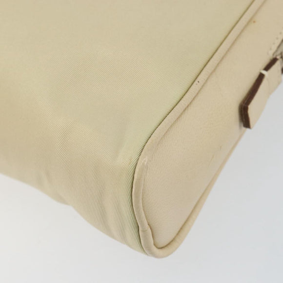 PRADA Hand Bag Nylon Beige Gold Auth ar13842