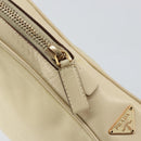PRADA Hand Bag Nylon Beige Gold Auth ar13842-9