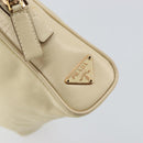 PRADA Hand Bag Nylon Beige Gold Auth ar13842-18
