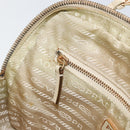 PRADA Hand Bag Nylon Beige Gold Auth ar13842-22