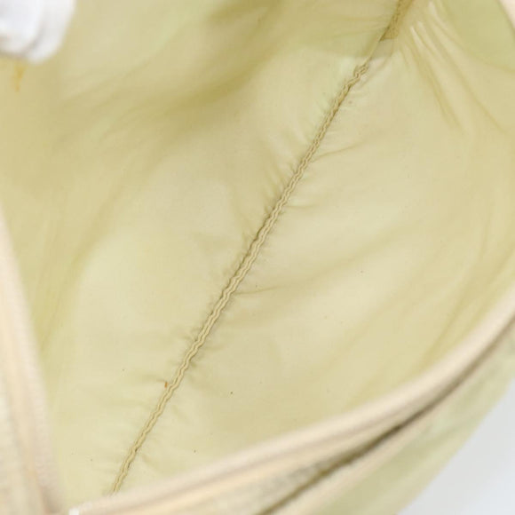 PRADA Shoulder Bag Nylon Ivory Silver Auth ar13843