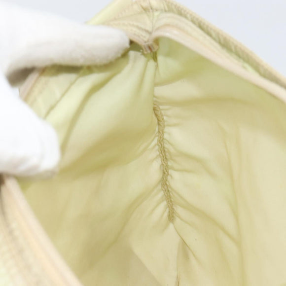 PRADA Shoulder Bag Nylon Ivory Silver Auth ar13843