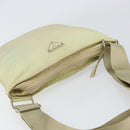 PRADA Shoulder Bag Nylon Ivory Silver Auth ar13843-6