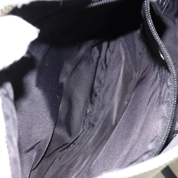 CHANEL Sports COCO Mark Shoulder Bag Canvas Beige Silver CC Auth ar13844