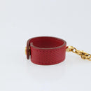 HERMES Glove Holder Charm Leather Red Gold Auth ar13845-4