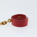 HERMES Glove Holder Charm Leather Red Gold Auth ar13845-5