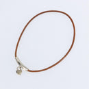 HERMES Choker Heart Cadena Viviride Leather Brown Auth ar13846-5