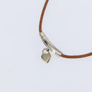 HERMES Choker Heart Cadena Viviride Leather Brown Auth ar13846-6