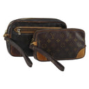 LOUIS VUITTON Monogram Clutch Bag 2 Set LV Auth ar13852-1