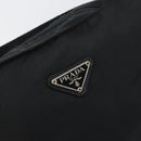 PRADA Shoulder Bag Nylon Silver Black Auth ar13855-17
