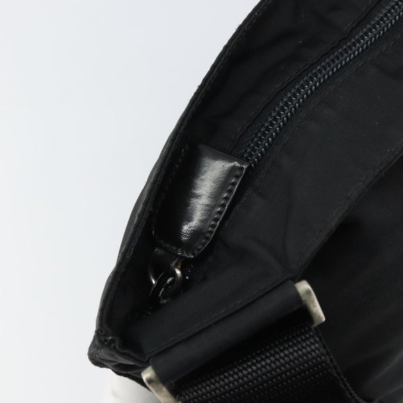 PRADA Shoulder Bag Nylon Silver Black Auth ar13855