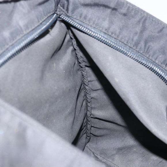 PRADA Shoulder Bag Nylon Silver Black Auth ar13855