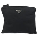 PRADA Shoulder Bag Nylon Silver Black Auth ar13855-13