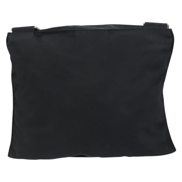 PRADA Shoulder Bag Nylon Silver Black Auth ar13855