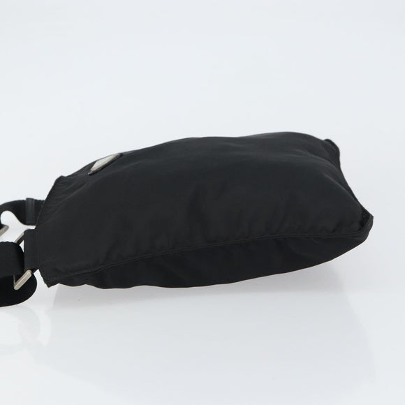 PRADA Shoulder Bag Nylon Silver Black Auth ar13855