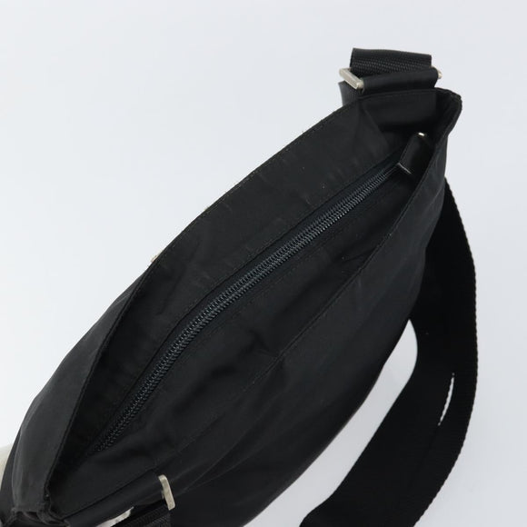 PRADA Shoulder Bag Nylon Silver Black Auth ar13855