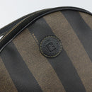 FENDI Pecan Canvas Shoulder Bag PVC Black Brown gold Auth ar13856-17