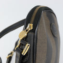 FENDI Pecan Canvas Shoulder Bag PVC Black Brown gold Auth ar13856-10