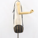 FENDI Pecan Canvas Shoulder Bag PVC Black Brown gold Auth ar13856-21