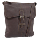 LOEWE Shoulder Bag Leather Silver Brown Auth ar13857-1