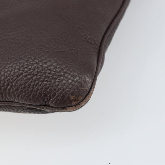 LOEWE Shoulder Bag Leather Silver Brown Auth ar13857