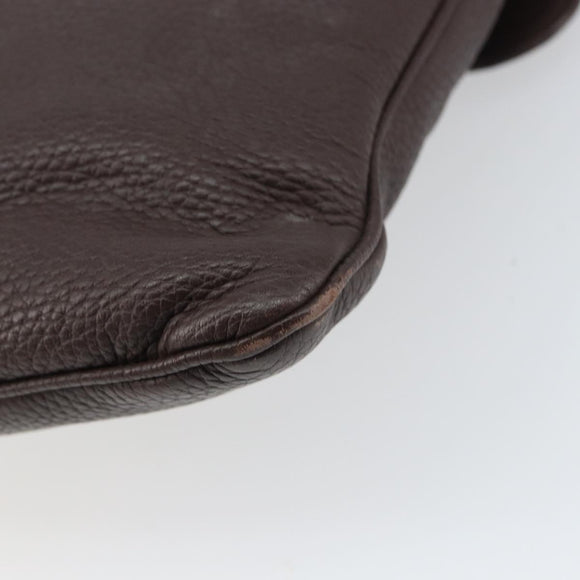 LOEWE Shoulder Bag Leather Silver Brown Auth ar13857