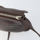 LOEWE Shoulder Bag Leather Silver Brown Auth ar13857-10