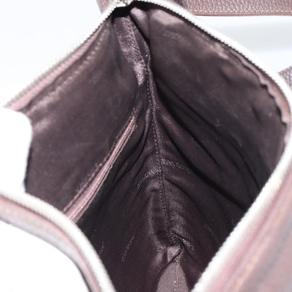 LOEWE Shoulder Bag Leather Silver Brown Auth ar13857