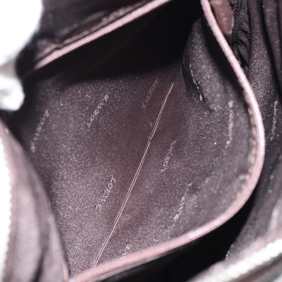 LOEWE Shoulder Bag Leather Silver Brown Auth ar13857