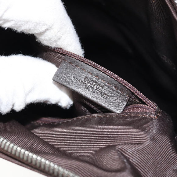 LOEWE Shoulder Bag Leather Silver Brown Auth ar13857