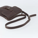 LOEWE Shoulder Bag Leather Silver Brown Auth ar13857-7