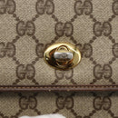 GUCCI GG Supreme Shoulder Bag PVC Beige Gold Auth ar13859-14