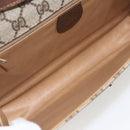 GUCCI GG Supreme Shoulder Bag PVC Beige Gold Auth ar13859-17
