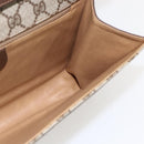 GUCCI GG Supreme Shoulder Bag PVC Beige Gold Auth ar13859-18
