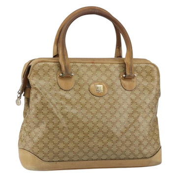 CELINE Macadam Canvas Hand Bag PVC Beige Auth ar13860