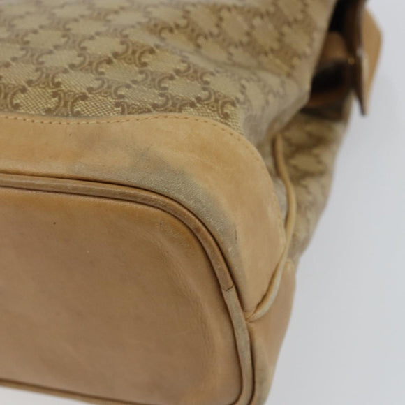 CELINE Macadam Canvas Hand Bag PVC Beige Auth ar13860