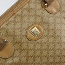 CELINE Macadam Canvas Hand Bag PVC Beige Auth ar13860-18