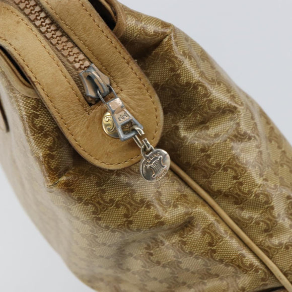CELINE Macadam Canvas Hand Bag PVC Beige Auth ar13860