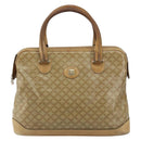 CELINE Macadam Canvas Hand Bag PVC Beige Auth ar13860-13