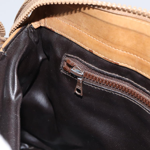 CELINE Macadam Canvas Hand Bag PVC Beige Auth ar13860