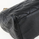 CHANEL Matelasse Chain Shoulder Bag Caviar Skin Black Gold CC Auth ar13862-16