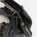 CHANEL Matelasse Chain Shoulder Bag Caviar Skin Black Gold CC Auth ar13862-10