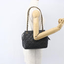 CHANEL Matelasse Chain Shoulder Bag Caviar Skin Black Gold CC Auth ar13862-22