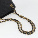 CHANEL Matelasse Chain Shoulder Bag Caviar Skin Black Gold CC Auth ar13862-7