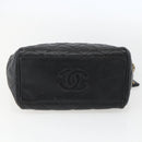 CHANEL Matelasse Chain Shoulder Bag Caviar Skin Black Gold CC Auth ar13862-5